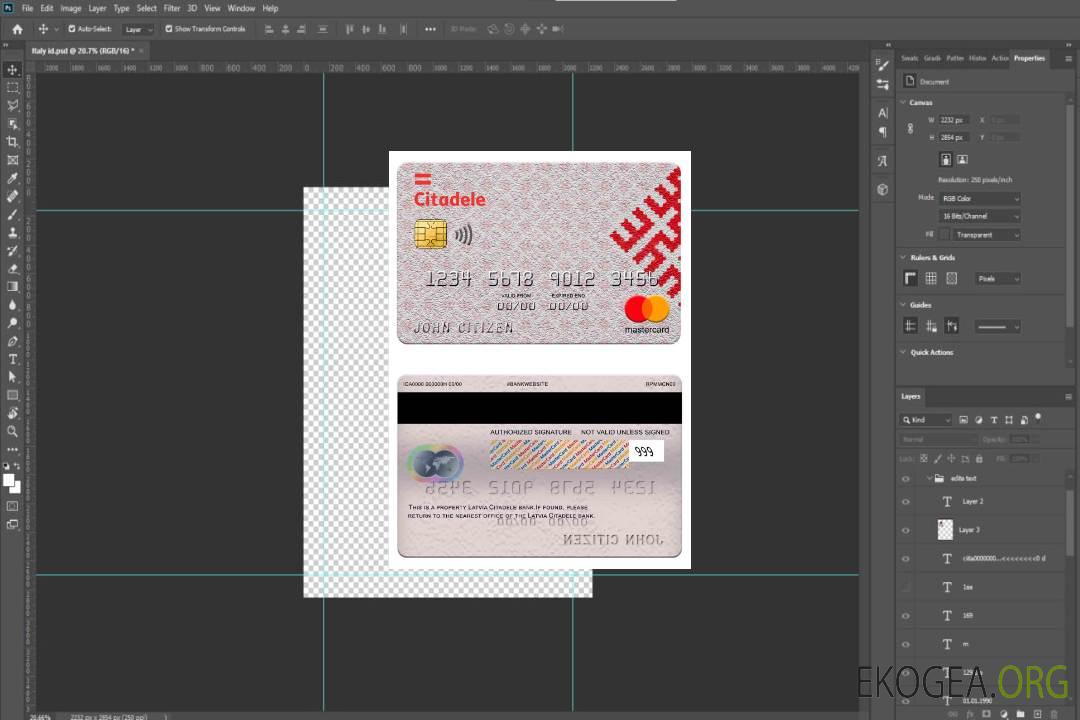 Carte Mastercard de la banque Lettonie Citadele template Carte Mastercard de la banque Lettonie Citadele template